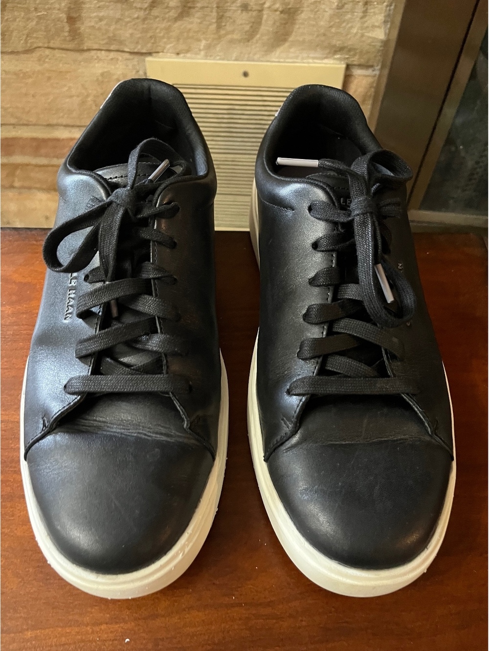 Cole Haan Black Leather Sneakers with White Sole, Men's Size 11